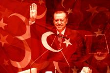 Erdogan and Tyrkish flag