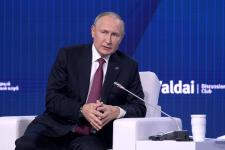 President of Russia Vladimir Putin gives a speech at the Valdai International Discussion Club meeting, in Moscow Oblast, Russia.