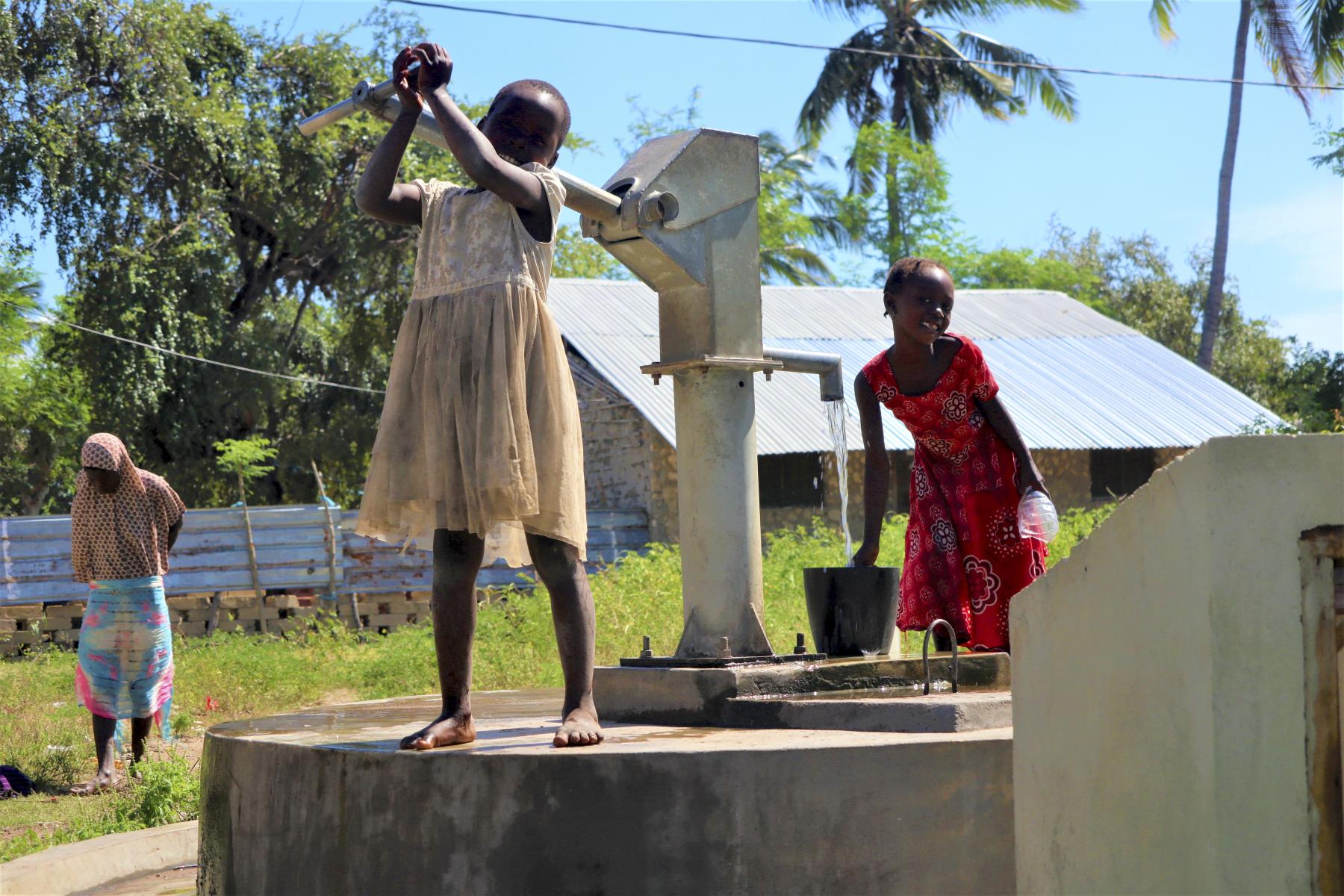 Børn henter vand. Mozambique er et af de lande, som Danmark tidligere har givet udviklingsbistand til