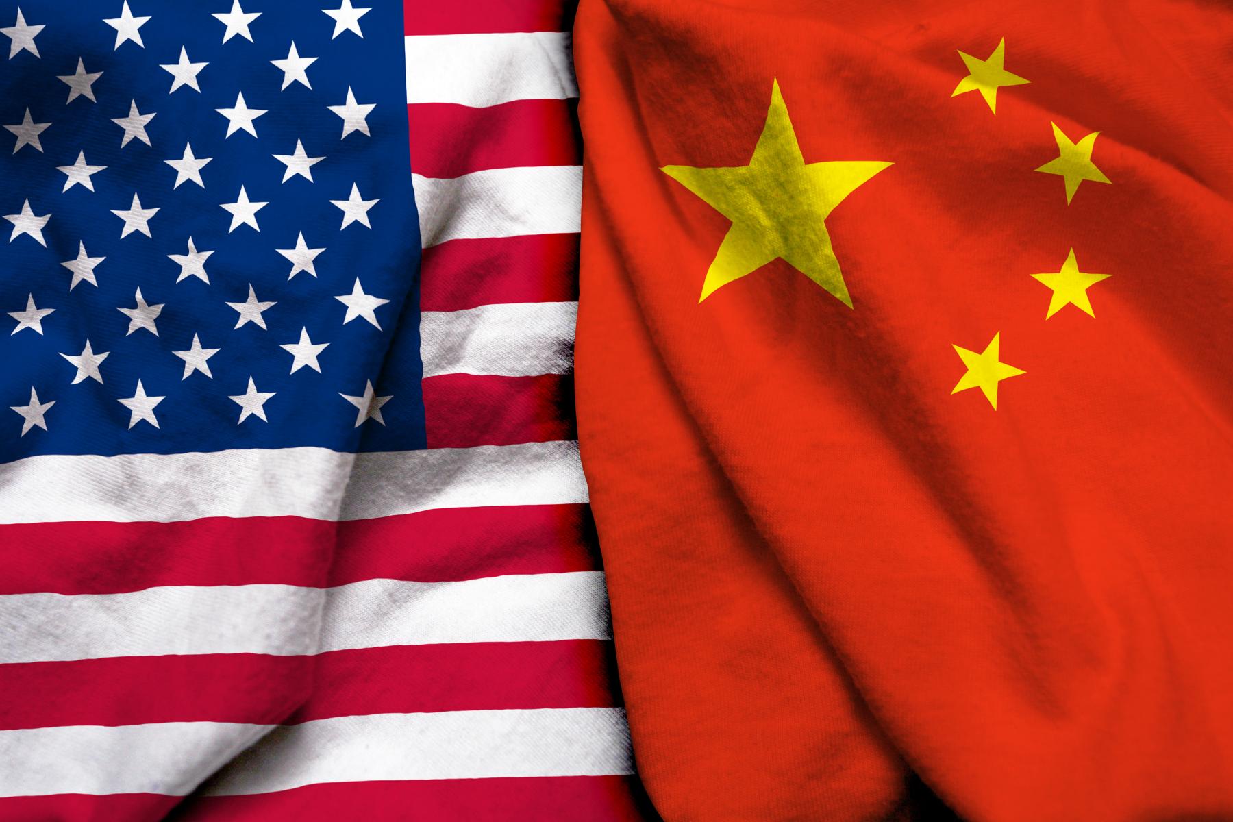 USA's flag og Kinas flag