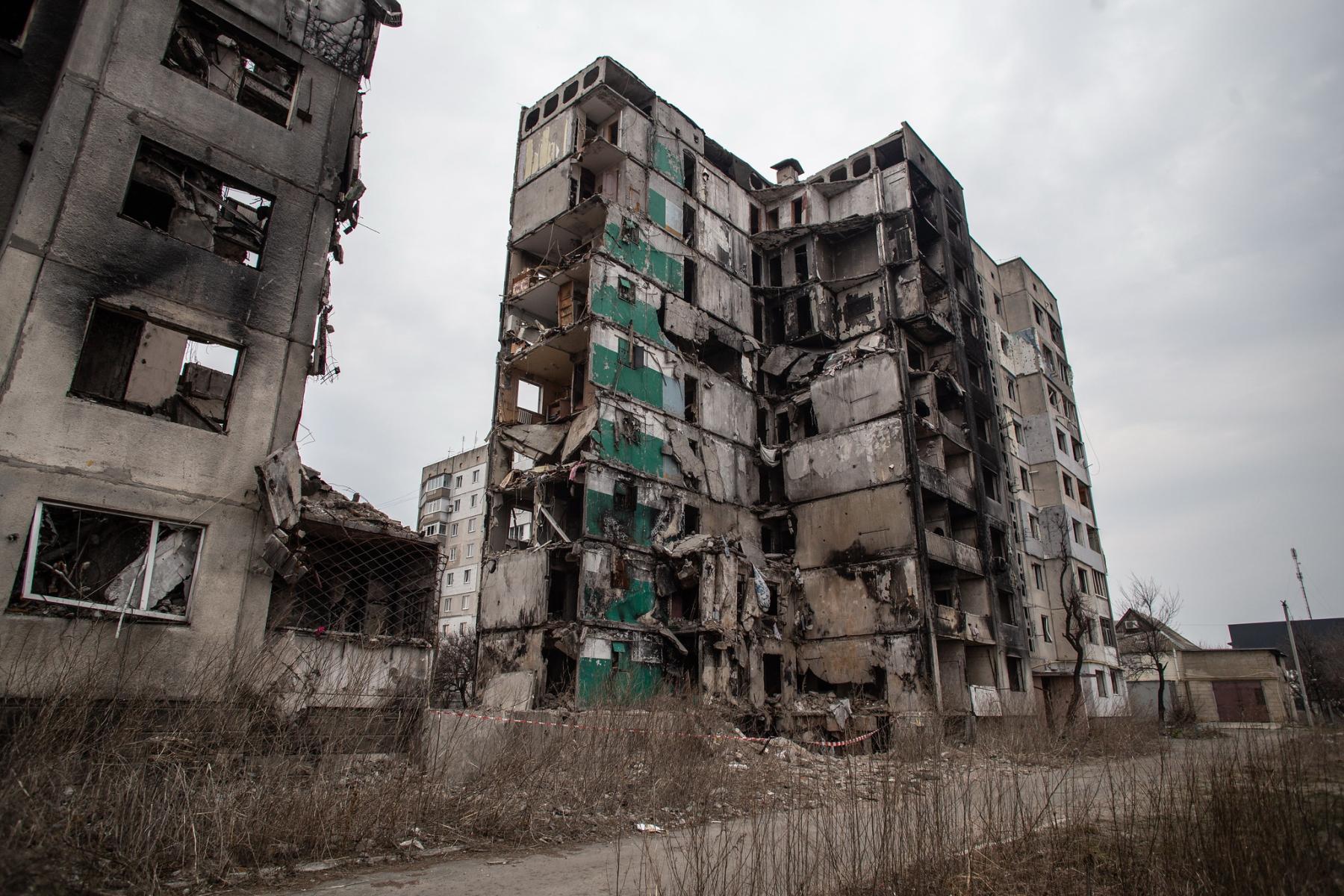 War in Ukraine - damage to housing, water and electricity supply