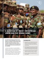 A Question of Trust: The African Union and the Somali Army