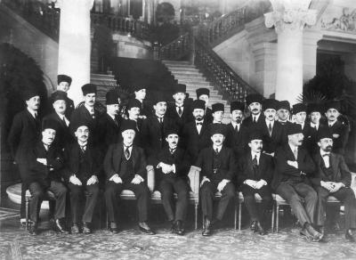 Den tyrkiske delegation i fredsforhandlinger efter Første Verdenskrig i Lausanne i juli 1923