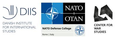 DIIS, NDC and Center for War Studies, SDU logos