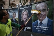 campaign posters for the French election in 2022