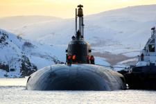 The nuclear-powered submarine ’Oryol’ at its base in Murmansk. Photo: Russian Ministry of Defense