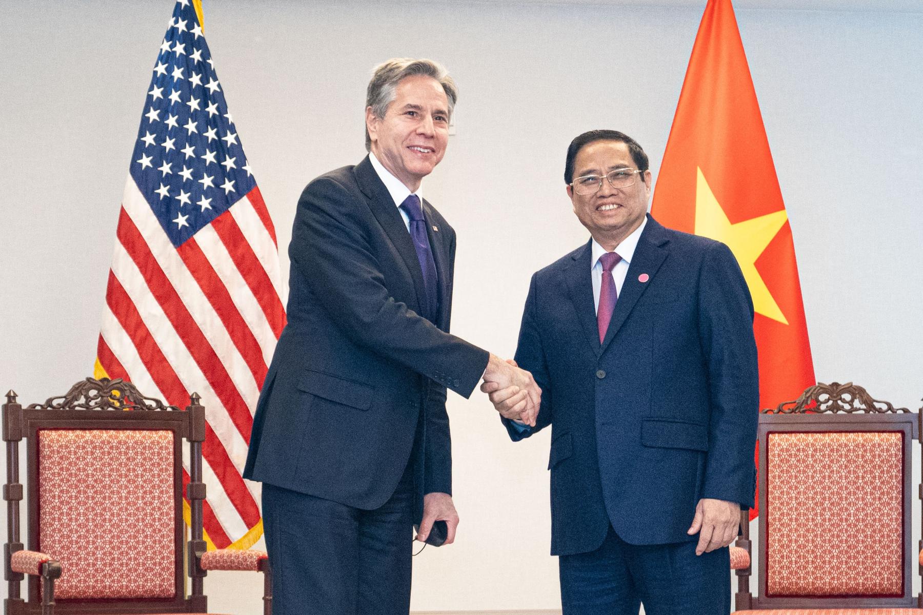 Secretary of State Antony J. Blinken meets with Vietnamese Prime Minister Pham Minh Chinh on May 13, 2022 at the U.S. Department of State in Washington, D.C.