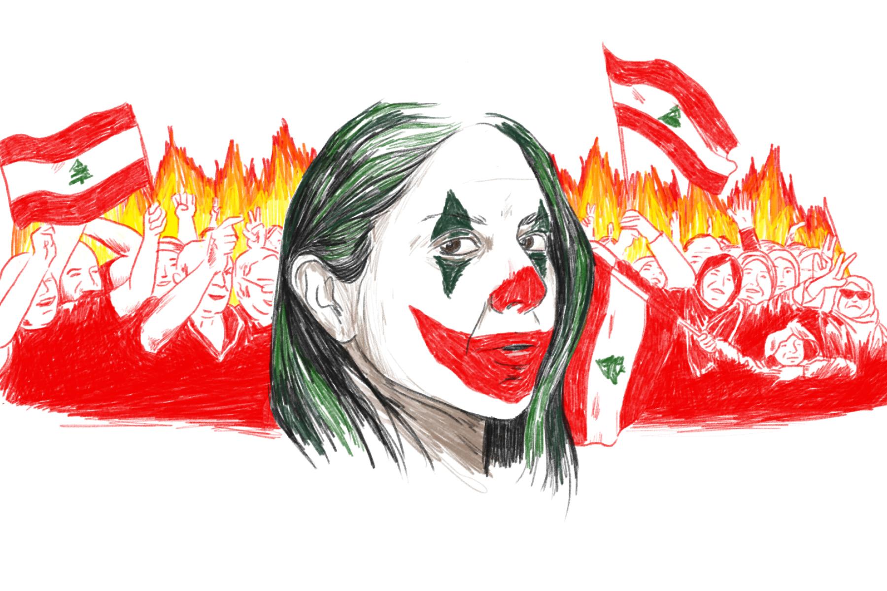 Protester i Libanon_illustration_Cecilie Castor