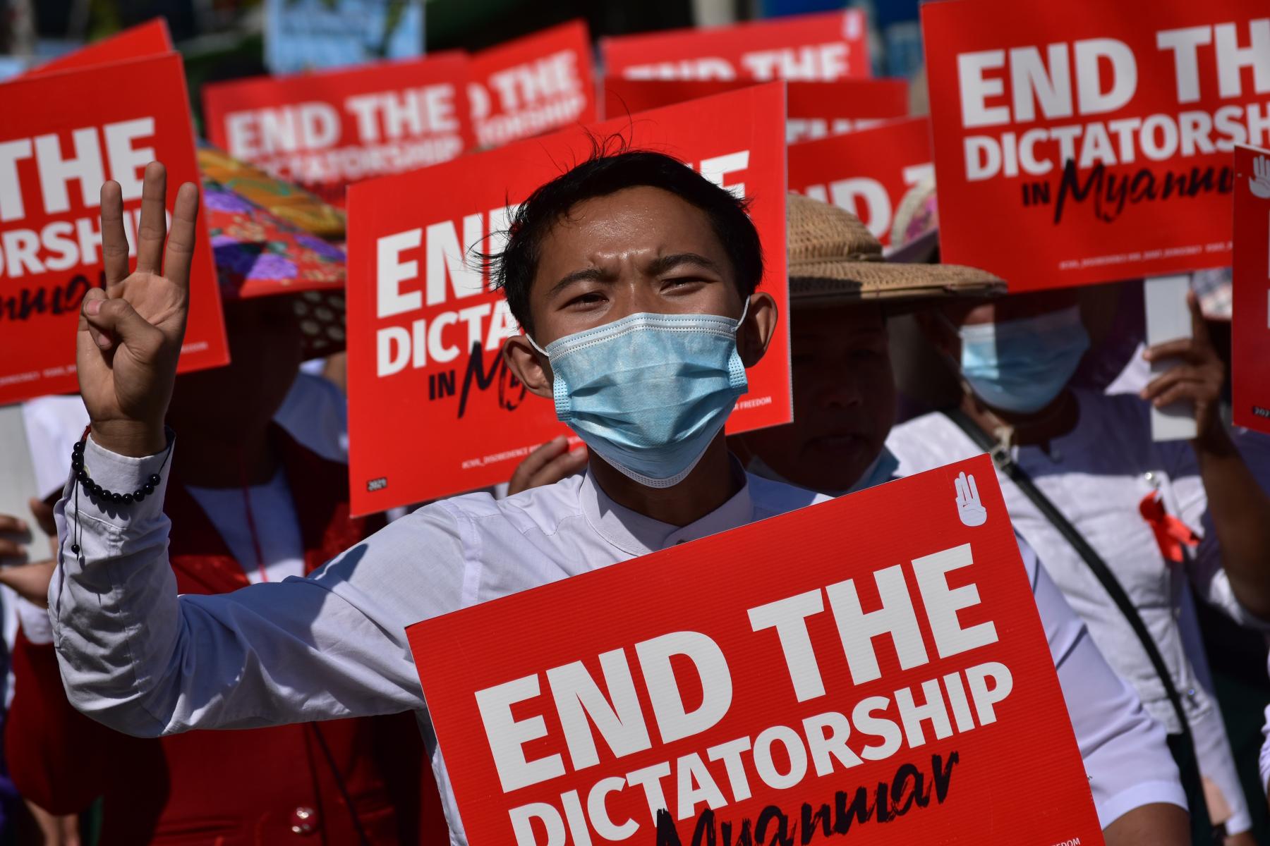 Myanmar people took to the streets to protest against the military coup