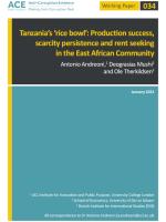 Working paper cover about Tanzanias rice bowl