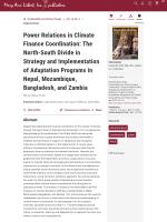 Cover: Power Relations in Climate Finance Coordination