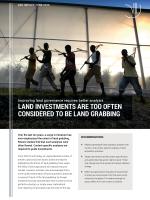 Land investments are too often considered to be land grabbing
