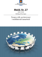 Forside til rapporten: "Meld. St. 27: Norges rolle og interesse i verden". Utenriksdepartementet, Norge
