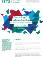 ETTG (European Think Tanks Group) Financing EU external action understanding member state priorities