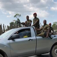 fieldwork in Ethiopia 2019 armed military in car