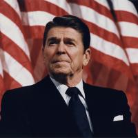 Ronald Reagan at Durenberger Rally by Michael Evans