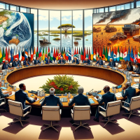 European and African leaders discussing climate change problems - AI generated