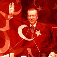Erdogan and Tyrkish flag