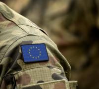 The Flag of Europe on military uniform
