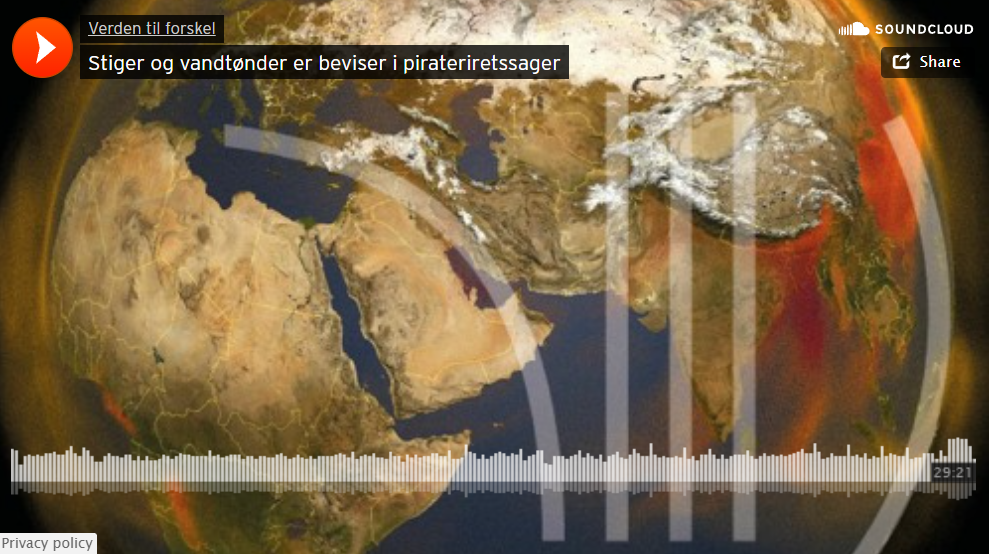 Stiger og vandtønder er beviser i pirateriretssager - podcastfoto